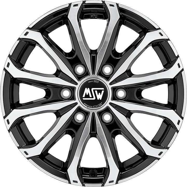 MSW 48 Van 6 Holes 2021 Gloss Black Full Polished 6.5x16/6x125 D74.1 ET68  
